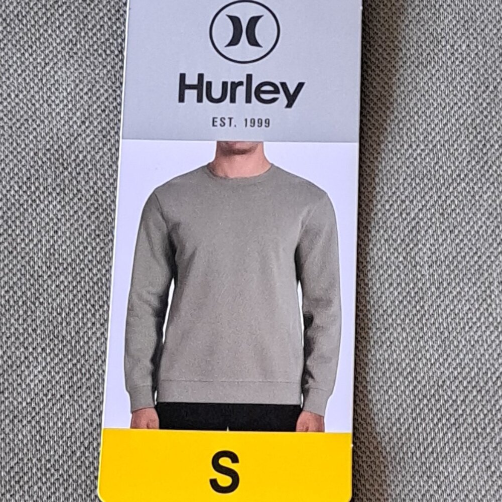 Hurley Mens Sweatshirt Green Pique Crewneck Active Midweight Regular Fit Size S
